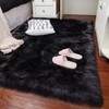 TopAufell Faux Fur Rug Fluffy Rug Black, Fluffy Carpet,Faux Sheepskin