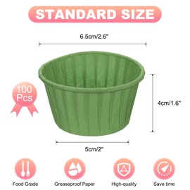 uxcell Forros de Mini Magdalenas para Hornear Magdalenas, 100Pcs Forros de Magdalenas de Papel a Prueba de Grasa para Bodas, Duchas, Regalos, Verde