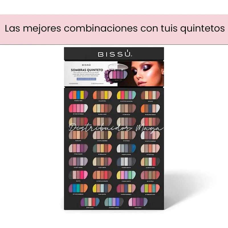 Quintetos Bissu Nuevos Paleta De Sombras Para Ojos 5 Tonos