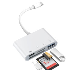 Type-c Memory Card Reader (2025 New) USB-C SD Card Reader, 4 in 1 USB/SD/TF, Rapid Charging, OTG Compatible, Multi-Function Card Reader, No Settings, Data Transfer, Storage, Two-Way High Speed Read