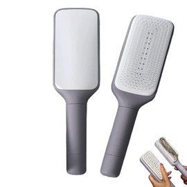 Self-Cleaning Hair Brush for Women Easy Clean Hair Brush with Retractable Bristles Cleaning Retractable Massage Comb (black)