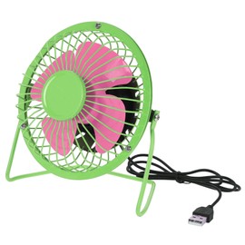 MIK funshopping USB Fan Mini Retro Summer Holidays 14.6 x 15 cm (Green - Pink)