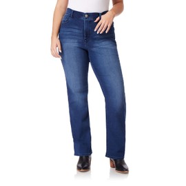 Angels Forever Young 360 Sculpt Women's Fashion Bootcut Jeans with Contoured Stretchy Waistband, Zipper Fly, 5-Pocket Denim Construction, Machine Wash Safe, in Orchard, 10 Short