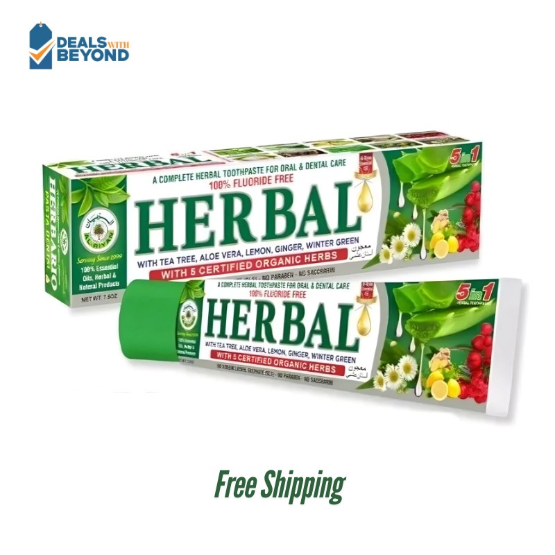 Al Riyan Herbal Toothpaste 5-in-1 Natural, Al Riyan, Fluorid