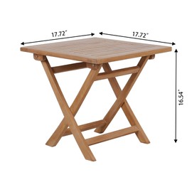 OTSUN Wooden Folding Table, Teak Wood Small Table for Indoor & Outdoor Use, Compact Patio Side Tables or Outdoor End Tables for Garden, Deck, or Balcony