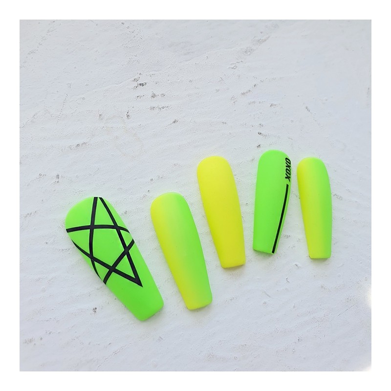 Neon Point Handmade Nail Tips - Long Oval / 네온
