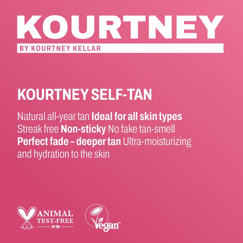 KOURTNEY Instant Self-Tan Mousse - Sunless Tanning Foam for Natural-Looking