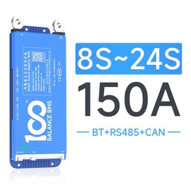 DALY BMS 150A 4S - 8S Built in Bluetooth 1A Active Cell Balancing RS485 CAN for 12V - 24V LiFePO4/Li - ion/LTO Battery Packs Perfect for RV, Portable Power Station, Trolling Motor