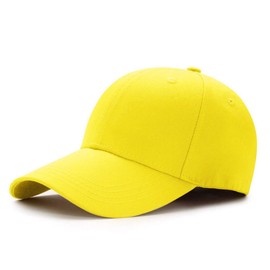 Bakicey Unisex Outdoor Baseball Cap, Cotton Baseball Cap, Adults’, Casual. Pure Colour, Adjustable Athletic Cap, Women Men, yellow, 56-58