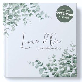 MAVANTO Wedding Guest Book with Questions to Fill In (French) – High Quality Wedding Guest Book for Unforgettable Memories
