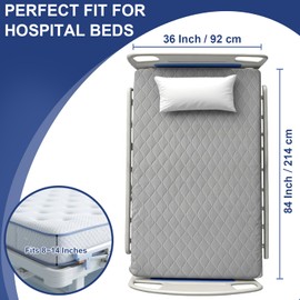 1 Pack Hospital Bed Sheet 36" x 84" x 14", Waterproof Hospital Bed Mattress Cover for Home Use & Hospital Care Beds, Reusable Fitted Sheets with Elastic All Around (Rhombic-Grey)