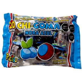 Picao Chi-goma Mora Azul - Gomita Sabor Cubierta con Dulce Tamarindo - 20 Piezas - 440 G