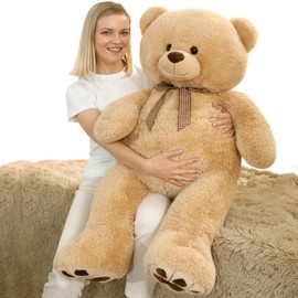 Tezituor 43inch Big Teddy Bear 4 Feet Tall Giant Teddy Bear Stuffed Animal for Girls Boys Baby Shower Large Plush Toy for Kids Christmas Valentine's Day Birthday Gift Party Decorations
