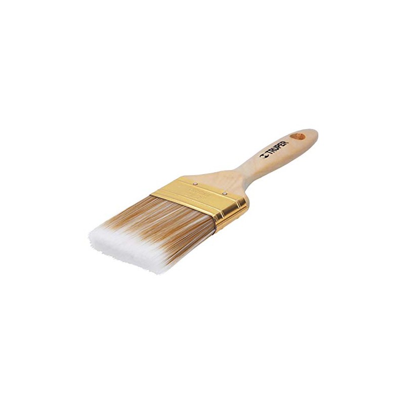Brocha cerdas sintéticas,mango de madera, corte recto, 2-1/2 Truper 13345