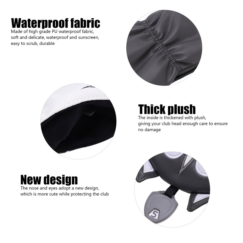 Dog Shaped Golf Wood Head Covers Waterproof Sunscreen PU Club