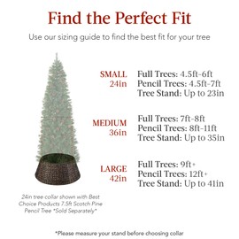 Best Choice Products 42in Christmas Tree Collar, Woven Hyacinth 4-Piece Holiday Rattan Tree Skirt Accessory for Home w/Cord Cut-Out - Chestnut