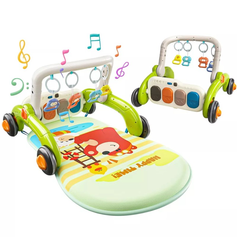 Cute Stone Baby Gym Play Mat with Piano Toddlers Learning
