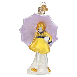 Old World Christmas Morton Umbrella Girl Glass Blown Ornament for Christmas Tree