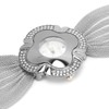 Flower Shape Dial Women Watch Wide Mesh Belt Quartz Elegant