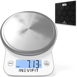 INEVIFIT Bathroom Scale & Digital Kitchen Scale Fitness Bundle, Complete Body Composition and Nutrition Tracking Solution with Batteries Included