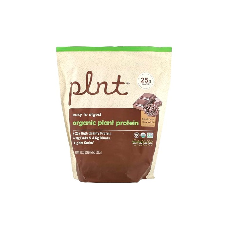 Organic Plant Protein Powder a" Chocolate a" 2.65 lbs./30 Servings