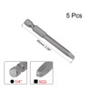 sourcing map 5 Pcs SQ3 Magnetic Square Head Screwdriver Bits,
