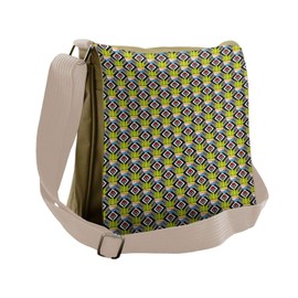 Ambesonne Cactus Messenger Bag, Plants Pots Love Theme, Unisex Cross-body