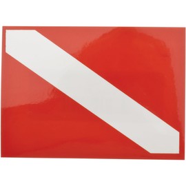 Aqua Dive Flag Sticker, 2" x 3" (5.1cm x 7.6cm)