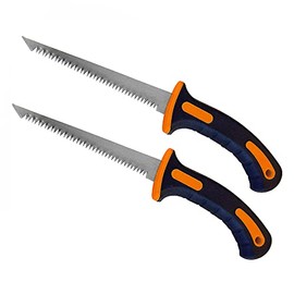Wideskall 2-Pack 6.5" inch Utility Wallboard Drywall Hand Saw Confirm Rubber Grip Handsaw