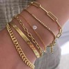 YANCHUN Gold Bracelet for Women Stacking Bracelets Rope Cuban Figaro