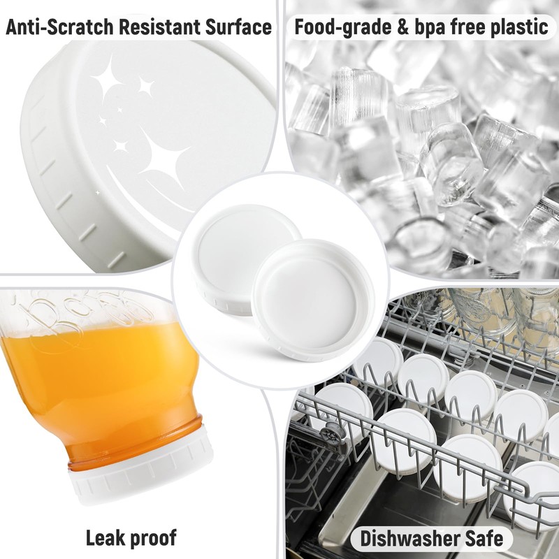 AOZITA 10 Pack REGULAR Mouth Mason Jar Lids for Ball,