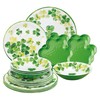 UPware 16-Piece Melamine Dinnerware Set, Includes Dinner Plates, Salad Plates,