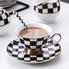 Porlien Checker Pattern 17-Piece Tea Set for 6 with Teapot,