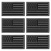 6 Pack Black American Flag Embroidered Patches, 3.1 x 1.9