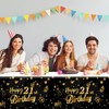 Ruisita 2 Pack Black Gold Table Cloth Cover Happy 21st