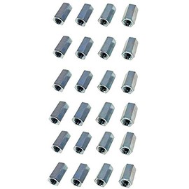 Hex Coupling Nut - Coupling Nuts 10-24 x 3/4" Long Coupling Nut, Hex Rod Coupling Nut with Zinc Plate, Hex Coupling Nuts 10-24 x 3/4" Threaded Rod Connector (24)
