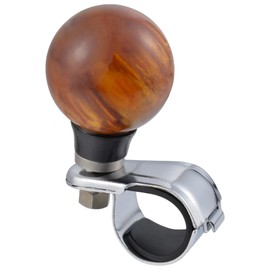 Lunsom Steering Wheel Spinner Knob, Ball Shape Suicide Power Handle Accessory Car Turning Aid Helper Grip Fit Most Vehicle,Orange-brown