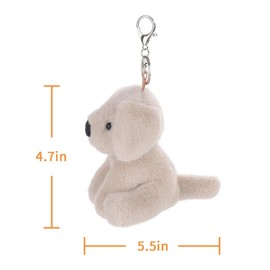 Apricot Lamb Cute Toys Plush Labrador Puppy Dog Stuffed Animal Soft Keychain for Kids Bag, Purse, Backpack, Handbag (Brown Labrador，4.7 Inches)