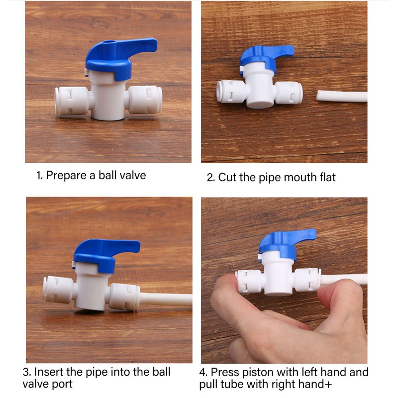10Pcs Inline Shut Off Ball Valve 3/8in OD Plastic Quick