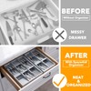 SpaceAid Bamboo Silverware Drawer Organizer with Labels, Kitchen Utensil Tray