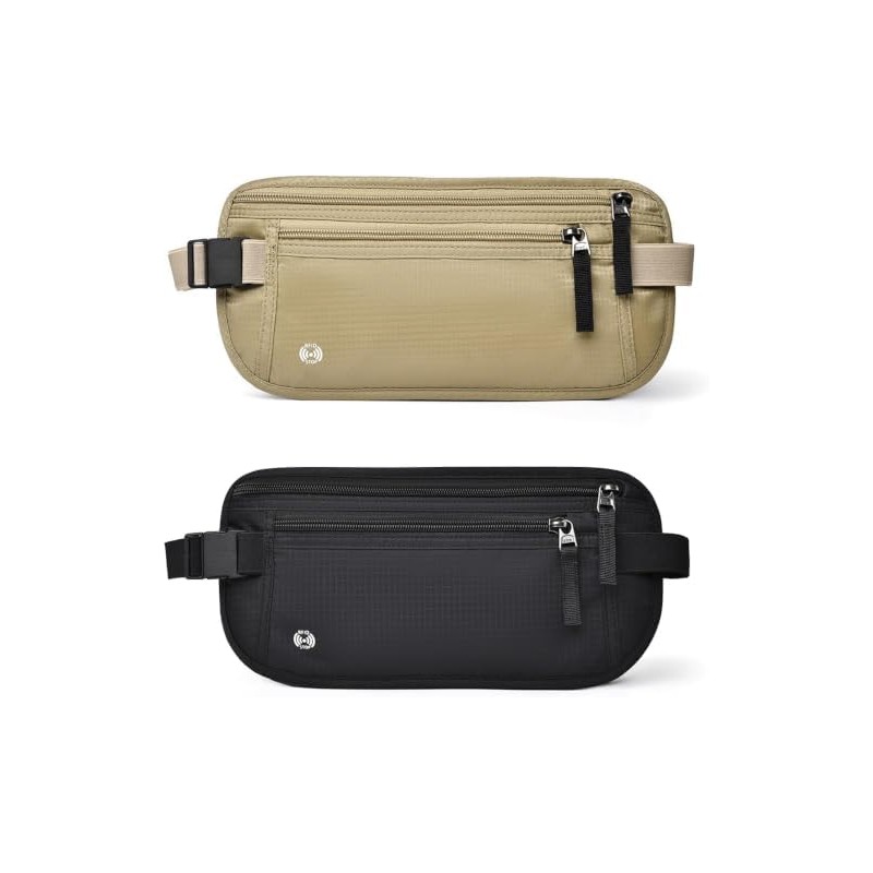 Pack de 2 Cangureras de Viaje Antirrobo con RFID, Ultrafinas