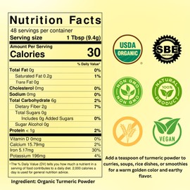 Organic Turmeric Powder – 4 oz | High Curcumin (2.5% or More) | USDA Organic, Non-GMO, Gluten-Free | Pure Curcuma Longa Root for Cooking, Wellness Tonics, Smoothies & Daily Herbal Use by Spicy Organic