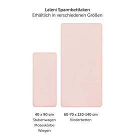 Laleni Premium fitted sheets for baby cot, breathable, 100% cotton (150 g/m²), Oeko-Tex 100 Certified, 70 x 140 cm, rose, set of 2