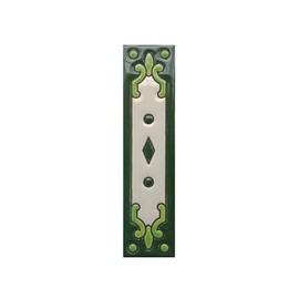 Hand-Painted Jacho Green Number Tiles Option of Metal Filigree Frames - 11 x 5.5 cm (Half End Piece)