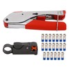 Coax Cable Crimper Kit Coaxial Cable Compression Stripper Tool with