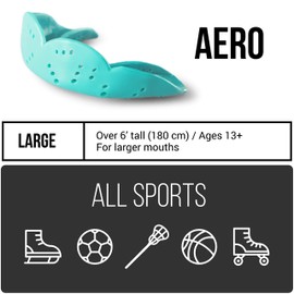 SISU Aero 1.6mm Sports Mouth Guard for Basketball, Soccer, Hockey, Lacrosse, Custom Fit for Youth/Adults, Intense Red, Large