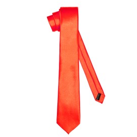 Ladeheid Classic Men's Tie, Glossy, Perfect for Office & Festivities, Various Colours - Ideal for Business Meetings, Weddings, Size 150 cm x 7 cm TMS-7, red