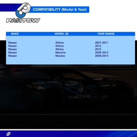 PartsW Nissan Altima 2007-2014 2Pc Front Outer Tie Rod End Suspension Kit