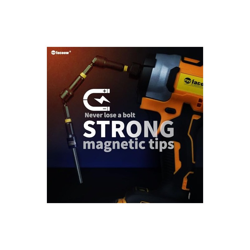 Facoow 55PCS Impact Nut Driver Set Magnetic, SAE&Metric Nut Drivers,