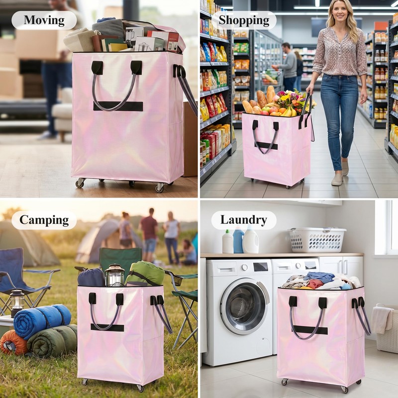 CIBOTIES Reusable Grocery Bag on 5 Wheels, Rolling Shopping Bags